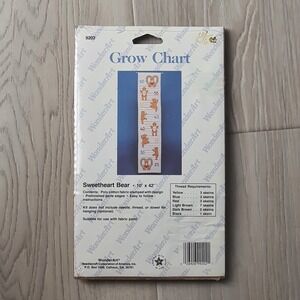 WonderArt Sweetheart Bear Grow Chart Stamped Embroidered Vintage Cross Stitch